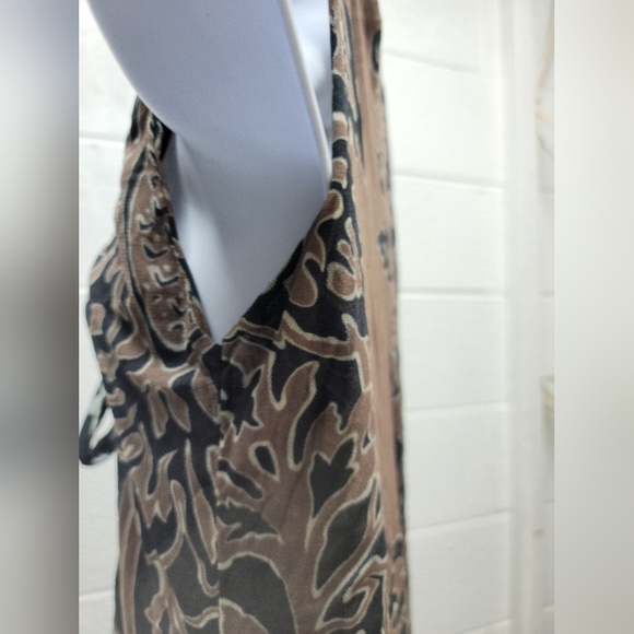 Anthropologie SWEET PEA by STACY FRATI Women's Brown, Cream,  Nylon Dress Size L - Picture 2 of 8